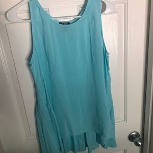 Blue sleeveless blouse